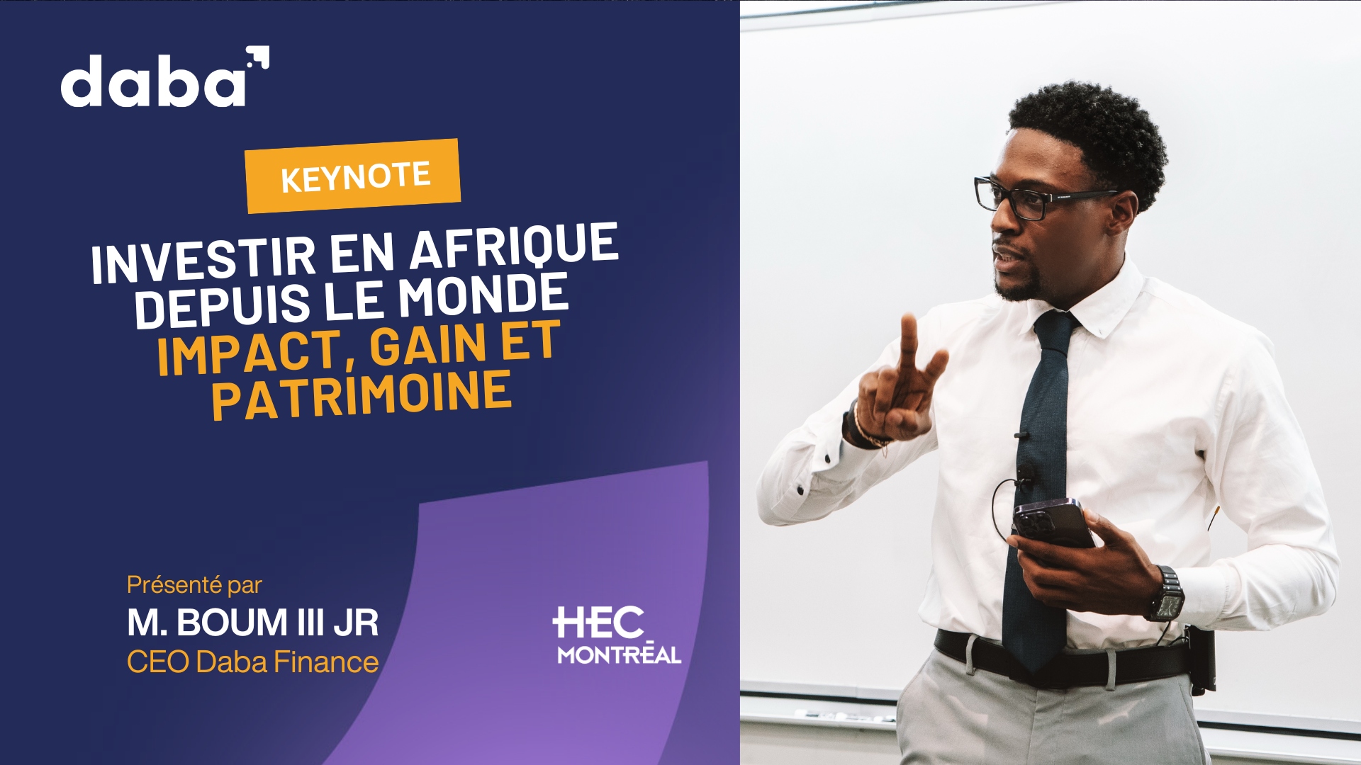 Keynote Daba Finance HEC Montreal Canada Boum